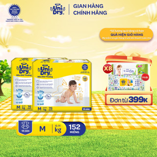   HỎA TỐC  Combo 2 Tã dán UniDry Siêu khô thoáng gói Super Jumbo mới size M76 L68 XL62 