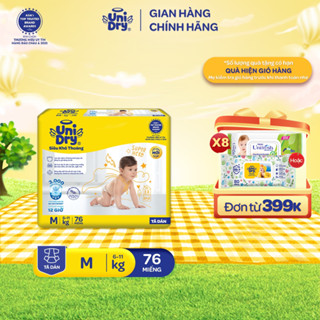   HỎA TỐC  Tã dán UniDry Siêu khô thoáng gói Super Jumbo mới size M76 L68 XL62 