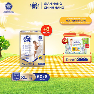   HỎA TỐC - Siêu mỏng 2mm  Tã quần UniDry Supreme size M L XL XXL + 8 miếng 