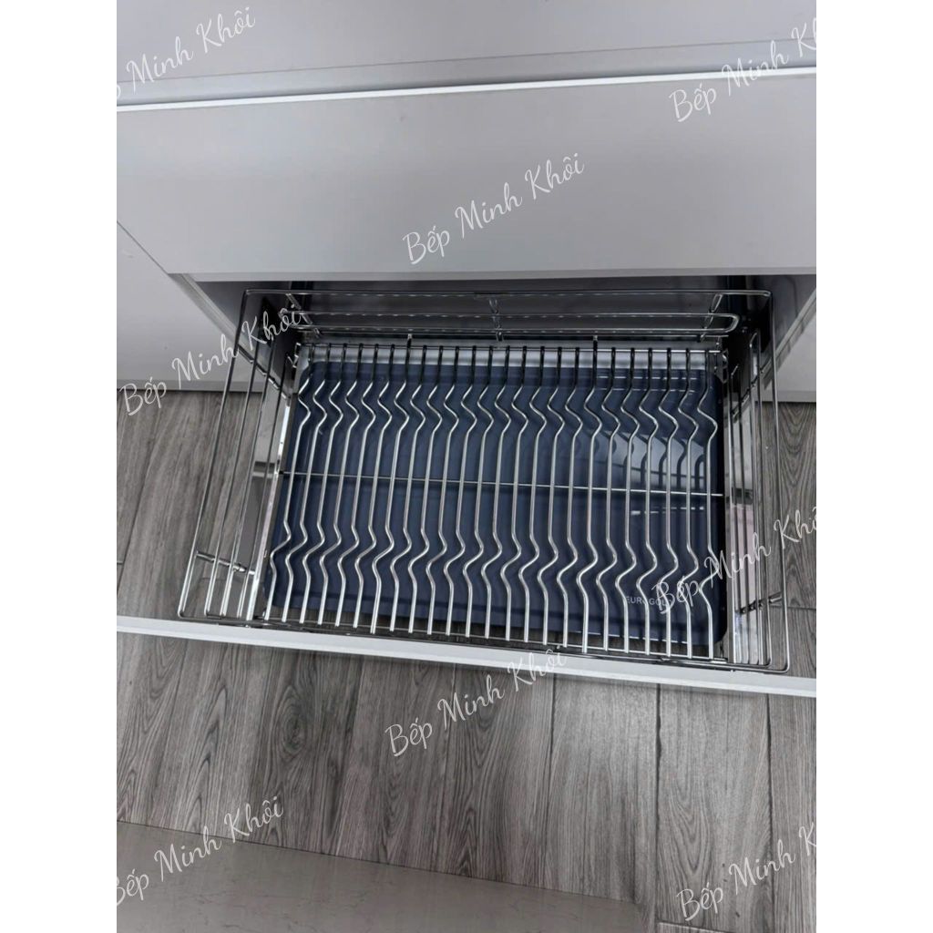 Giá xoong nồi nan oval inox 304 EUROGOLD, kệ để xoong nồi kèm ray giảm chấn + khay hứng nước