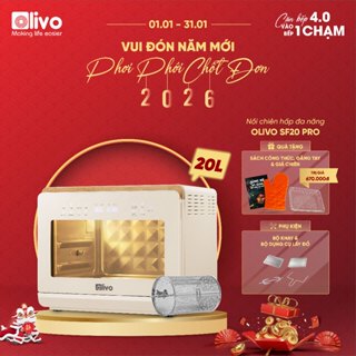  Nồi Chiên Hấp OLIVO SF20 PRO - Dung tích 20L - Nồi Chiên Hơi Nước 70 Chế Độ - Công Nghệ Hấp Nano Steam - Chiên Eco Fry 