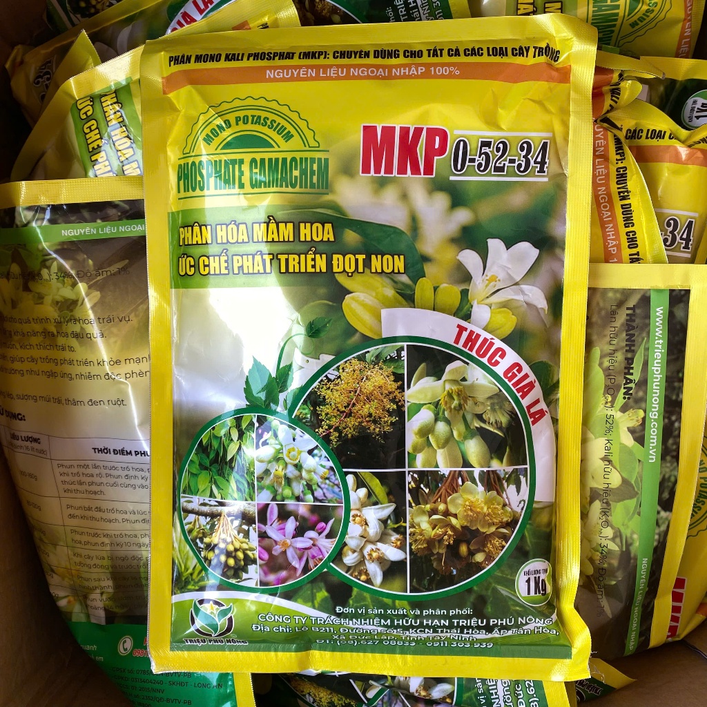 MKP (0-52-34) hàm lượng chuẩn - Gói 1kg - Phân hoá mầm hoa