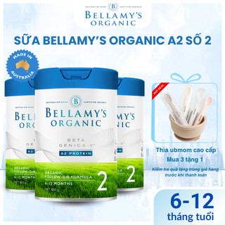  Sữa Bellamy Organic A2 Số 2 Hỗ Trợ Tăng Cân ,Không Bón Ăn Ngon Ngủ Sâu - Bé 6-12 tháng - BELLAMY'S 