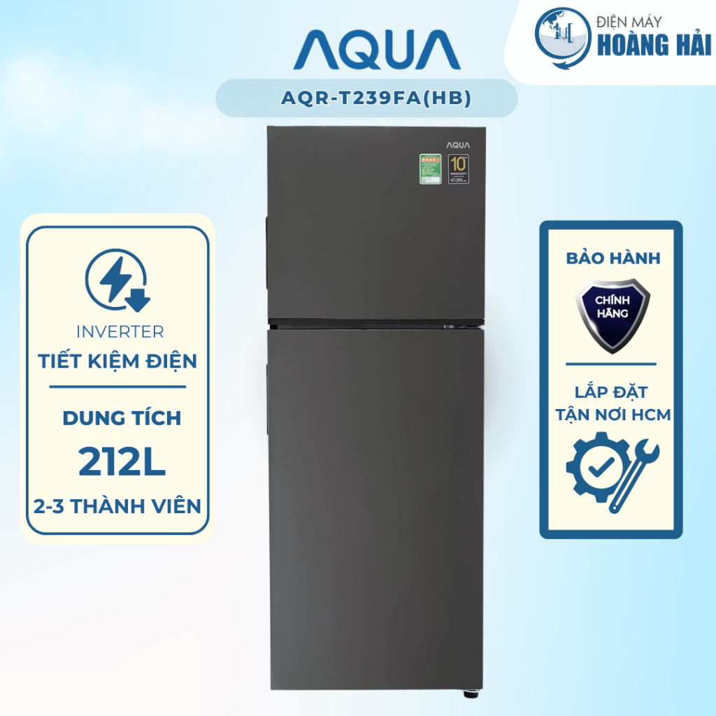 AQR-T239FA(HB) | Aqua Tủ lạnh Inverter 212L – AQR-T239FA(HB) –  Vận hành êm - Chính Hãng