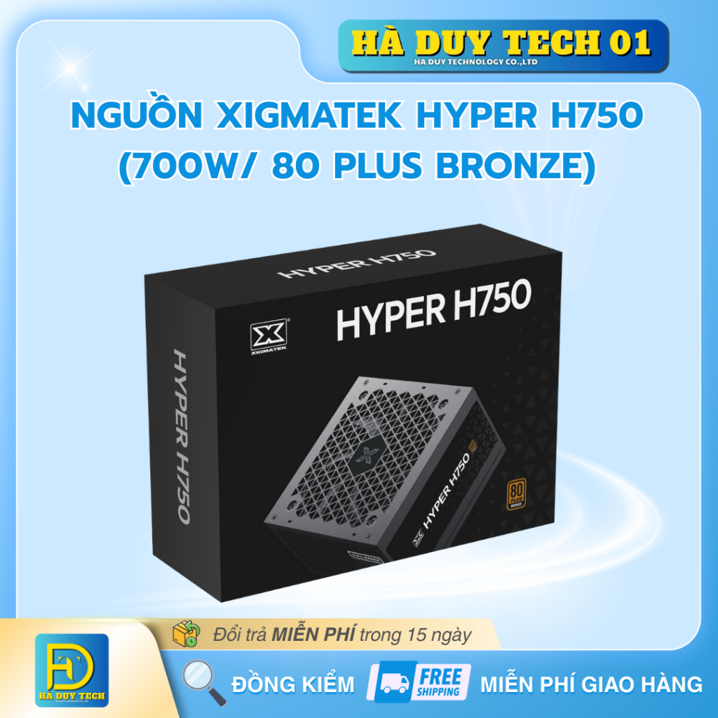 Nguồn XIGMATEK HYPER H750 (700W 80 Plus Bronze) - Cam Kết Chính Hãng - BH 36T - Ha Duy Tech