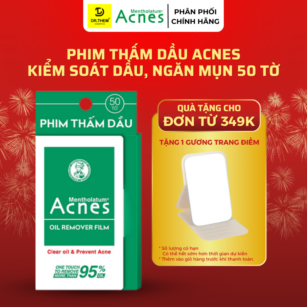 Giấy Thấm Dầu / Phim Thấm Dầu Kiểm Soát Nhờn, Ngừa Mụn Acnes Oil Remover Paper 50 tờ / 100 tờ - Dr Thêm