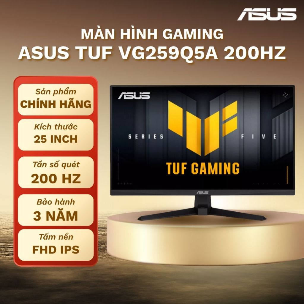Màn hình gaming ASUS TUF VG259Q5A 25' FHD IPS 200Hz 1ms Bảo hành chính hãng 3 năm