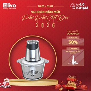  Máy Xay Thịt Đa Năng OLIVO FC21 2.1L - Cối Thủy Tinh Cao Cấp - Công Suất 500W - Xay Cua Xay Mọc,.. 