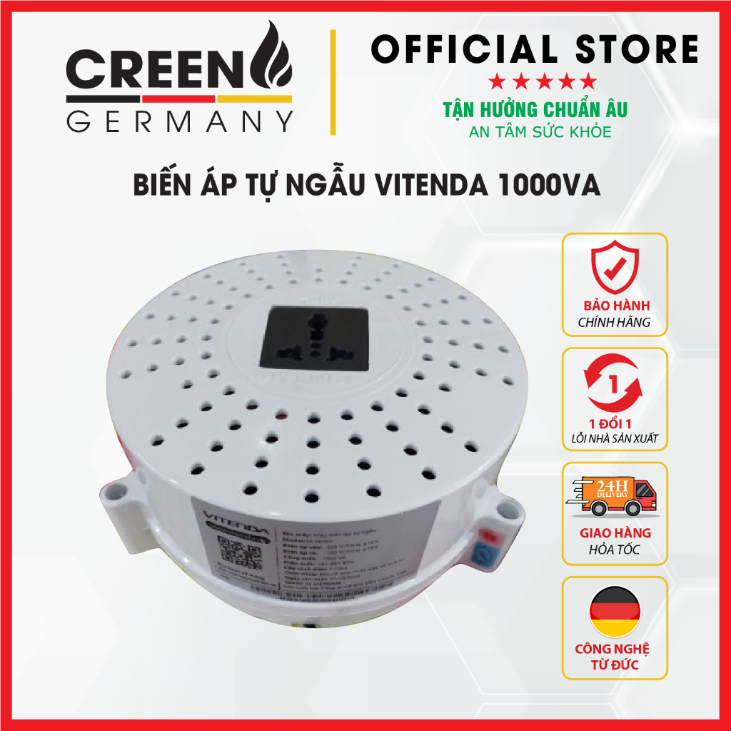 [Giảm 12% SPayLater] Biến áp tự ngẫu Vitenda 1000VA 1KVA DN003 - Bảo hành chính hãng 12 tháng