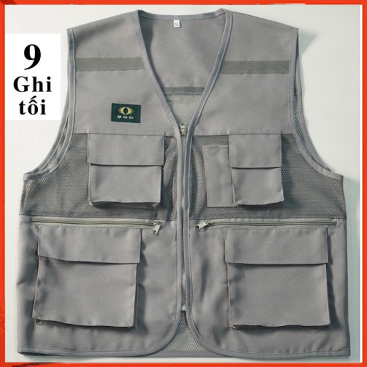 ÁO GHI LÊ BẢO HỘ 6 TÚI PHẢN QUANG HÀN QUỐC, ÁO GHI LÊ PHẢN QUANG (MÀU GHI TỐI), ÁO BẢO HỘ LAO ĐỘNG C