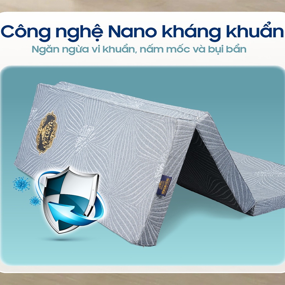 Nệm Bông Ép Kim Cương Eufiber Classic - Nệm Gấp Xếp 3 - Áo Bọc Nệm Vải Gấm.