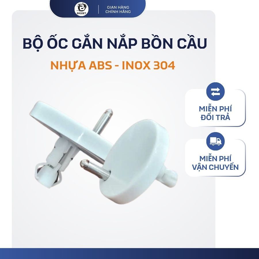 Bộ Ốc Nắp Bồn Cầu, Ốc Chốt Nắp Bồn Cầu, Inox 304 Chống Han Gỉ, Lắp Đặt Dễ Dàng