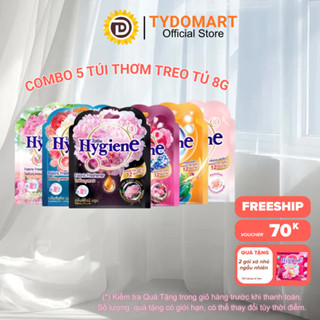   Combo 5 Túi  Túi Thơm Hygiene Thái Lan Hương Hoa Thơm Mát Để Treo Tủ Quần Áo 8g túi 
