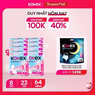  Combo 8 Gói Băng Vệ Sinh Kotex Gardenia Deo+ Hoa Anh Đào Nhật Bản Thơm Ngát Lên Đến 4H  23cm 8 Miếng Gói 