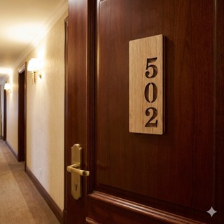 Bảng Gỗ Số Phòng Cắt Laser - Biển Số Phòng Trang Trí Khách Sạn, Homestay - Dán Tường Sẵn Keo - Thiết Kế Theo Yêu Cầu