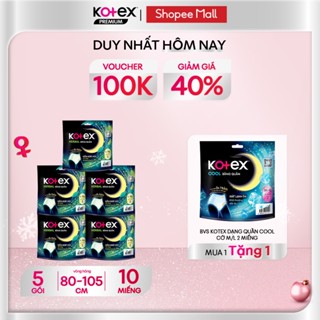   KOL Live  Combo 5 gói Băng vệ sinh Kotex Ban Đêm dạng quần Herbal cỡ L XL 2 miếng 