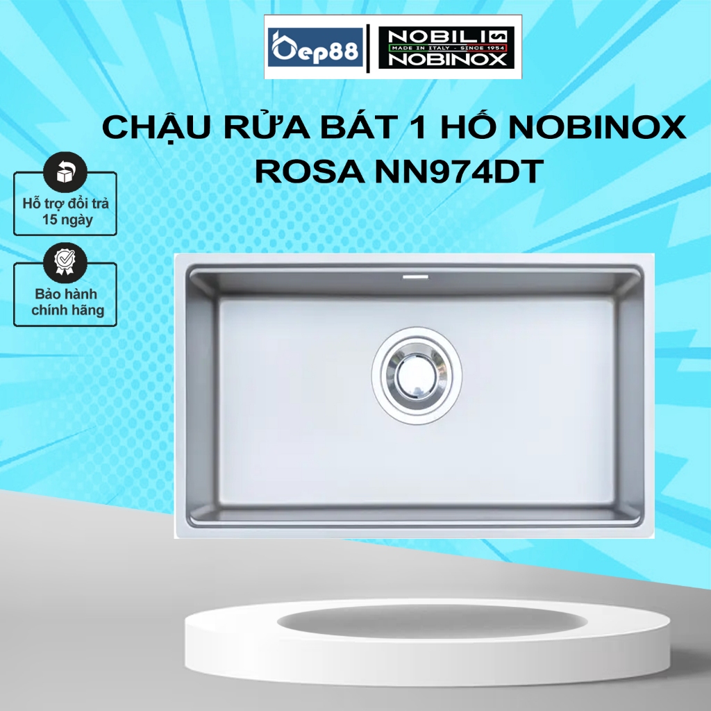 CHẬU RỬA BÁT 1 HỐ NOBINOX ROSA NN974DT