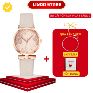   TẶNG VÒNG TAY  Đồng Hồ Nữ Dây Da Đẹp Thời Trang Chính Hãng Cao Cấp CINLA ND29 – Thiết Kế Sang Trọng Chống Nước 