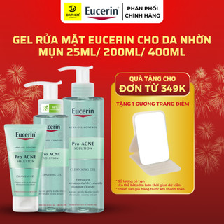  Sữa Rửa Mặt Eucerin Cho Da Dầu Mụn - Eucerin Pro ACNE Solution Cleansing Gel 200ml và 400ml Proacne- Dr Thêm 