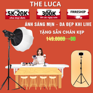  Đèn Livestream Softbox Cầu 400W Công Suất Cao – Chụp Studio Livestream Bán Hàng Chụp Ảnh - Tặng Chân Kẹp Điện Thoại 