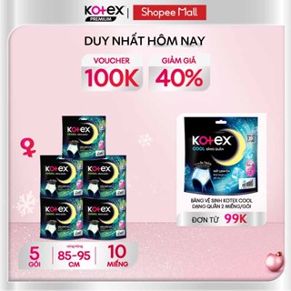  Combo 5 Gói Băng Vệ Sinh Quần Kotex Herbal Ban Đêm Thảo Dược Kiểm Soát Mùi Kháng Khuẩn Chống Tràn Cỡ M L 2 Miếng Gói 