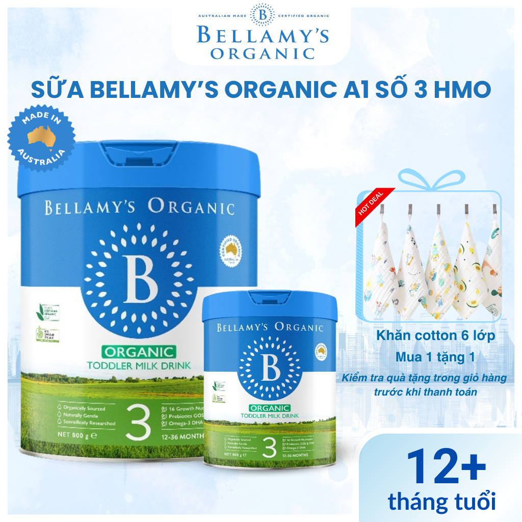 Sữa Bellamy Organic A1 Số 3 (8HM-O) – Tăng Đề Kháng, Miễn Dịch, Cho Bé 1-3 Tuổi - BELLAMY'S ORGANIC
