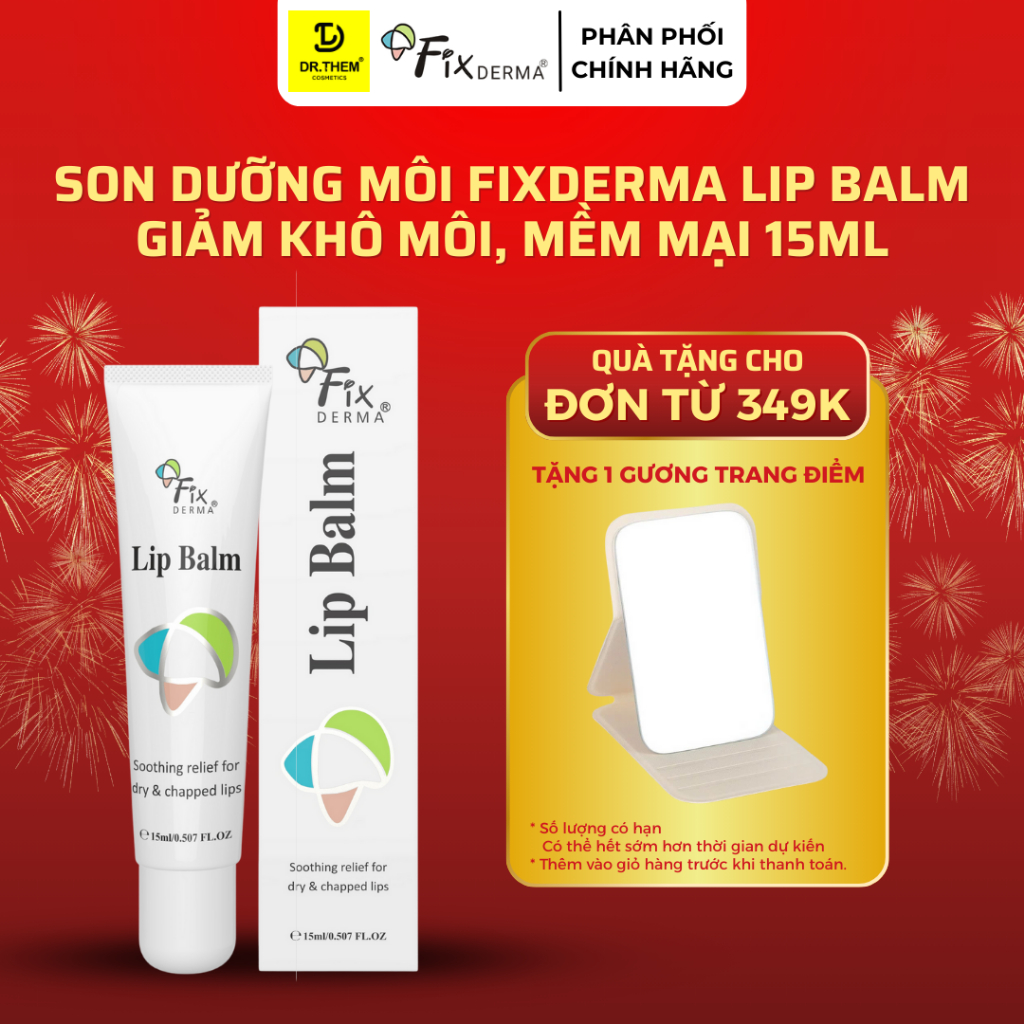 Son Dưỡng Môi Fixderma Lip Balm 15ml - Giúp Giảm Khô Môi, Mềm Mại- Dr Thêm