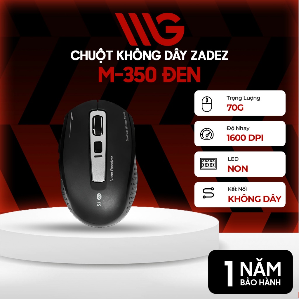 Chuột Văn Phòng Không Dây Zadez M350 Wireless / Bluetooth - New chính hãng