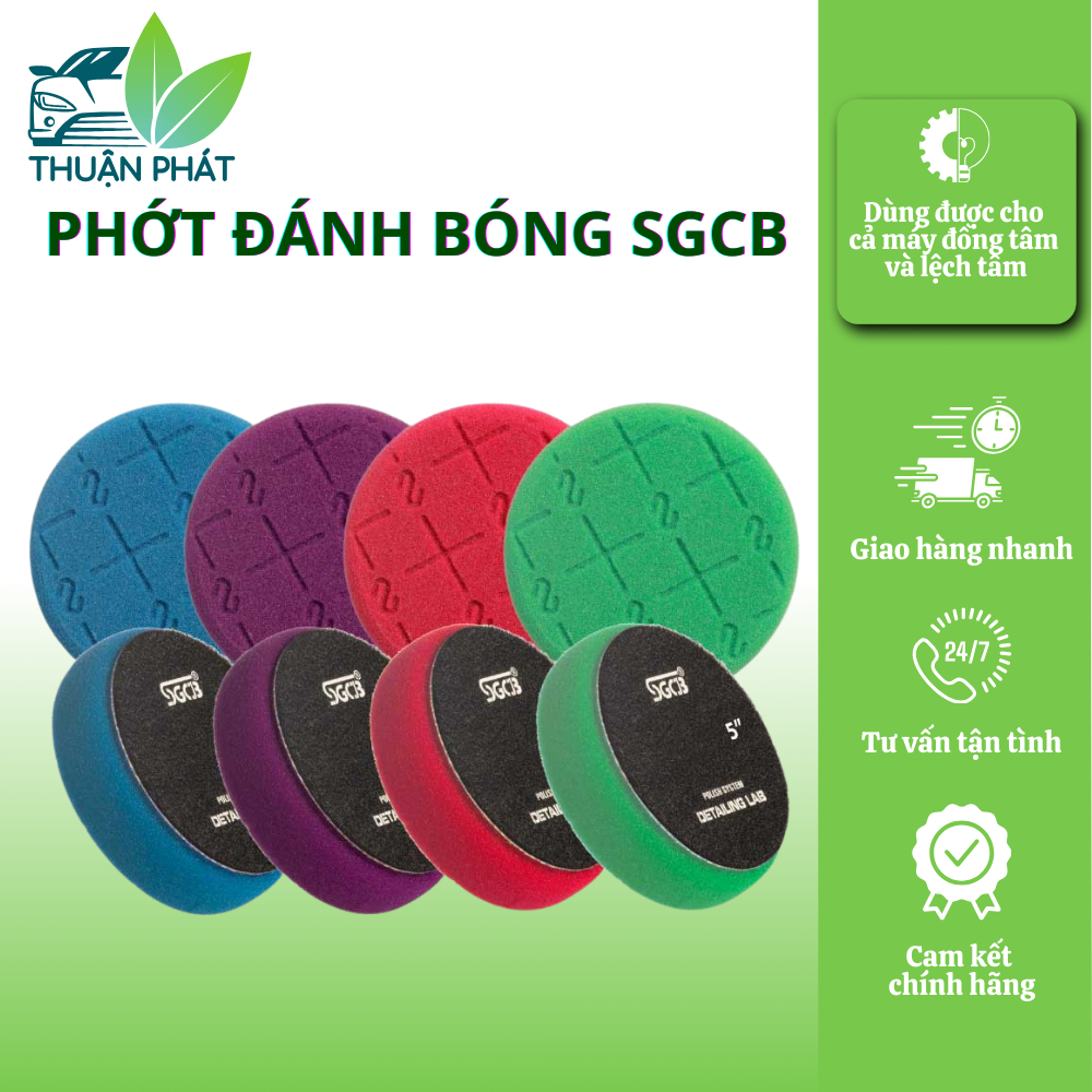 Phớt đánh bóng sơn xe ô tô 3 bước 123 loại 5 inch SGCB dán máy đồng tâm, lệch tâm dán máy đánh bóng
