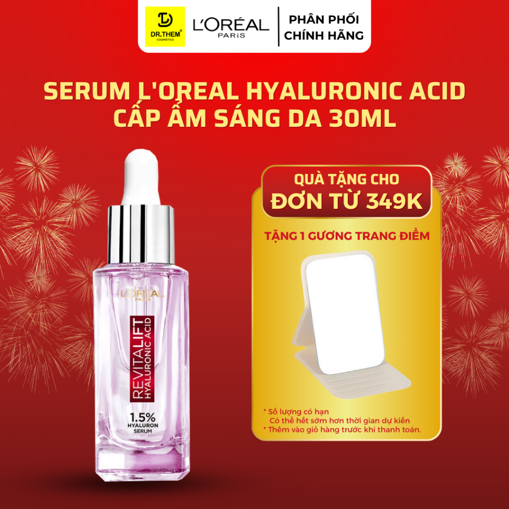Serum Siêu Cấp Ẩm, Giảm Nếp Nhăn / Giảm Bọng Mắt, Làm Đầy Rãnh Nhăn L'Oreal Paris Revitalift Hyaluro