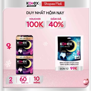   KOL Live  Combo 2 gói Băng vệ sinh Kotex Ban Đêm dạng quần cỡ M L 5x8 