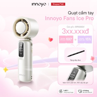  Quạt cầm tay gấp gọn Innoyo Fans Ice Pro - Màn hình lớn 100 cấp độ gió sò lạnh làm mát - BH 6 tháng - Tặng dây đeo 