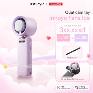  Quạt cầm tay Innoyo Fans Ice - 100 cấp độ gió gập linh hoạt 180 độ tích hợp sò lạnh - Bảo hành 6 tháng - Tặng dây đeo 