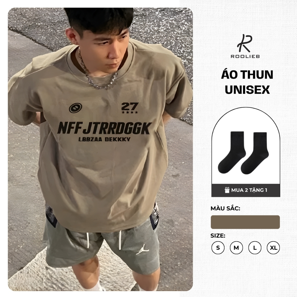 Áo thun Roolieb Unisex Cotton trẻ trung form rộng NFFJTR SSR026