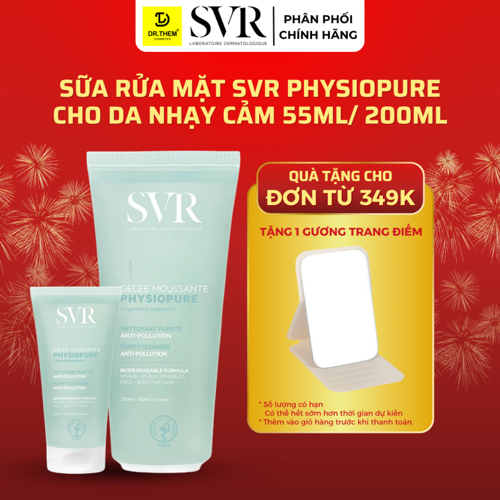 Sữa Rửa Mặt SVR Cho Da Nhạy Cảm - SVR PHYSIOPURE Gelee Moussante Gel Srm 55ml - 200ml- Dr Thêm