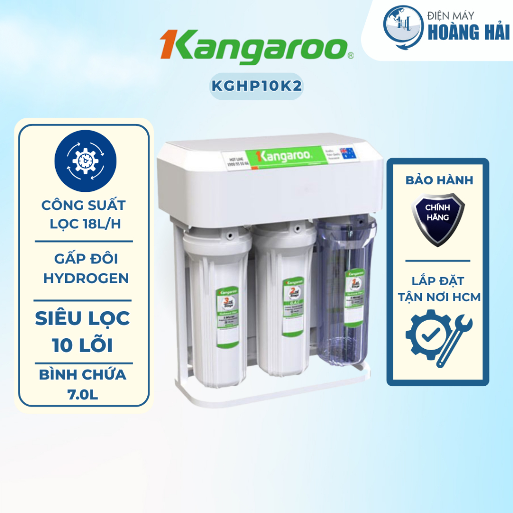 KGHP10K2 | Máy lọc nước Kangaroo Hydrogen KGHP10K2 lắp âm tủ bếp - Chính Hãng