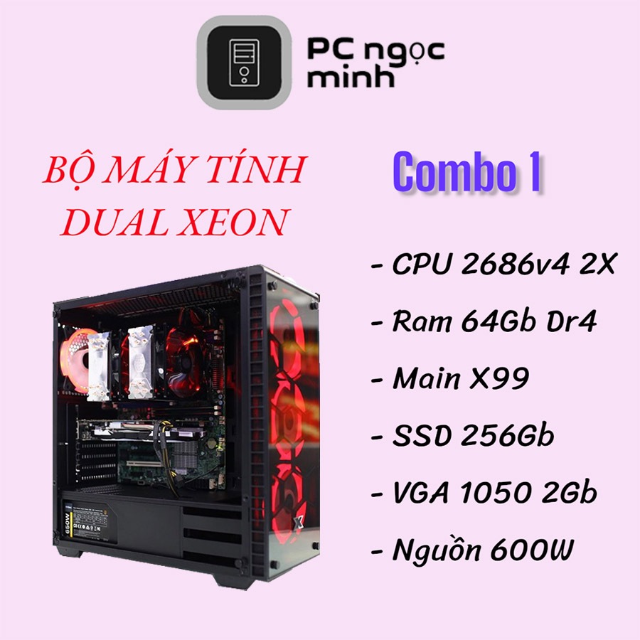BỘ PC WORKSTATION DUAL XEON MAIN X99, E5 2686v4 2X