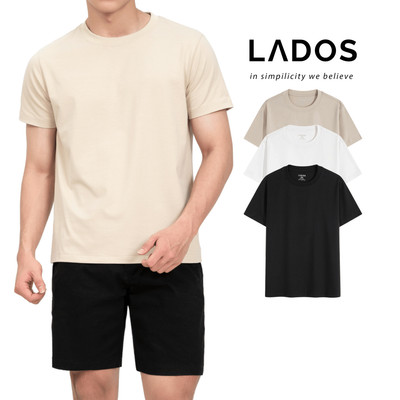 Áo thun trơn tay ngắn Thường Ngày LADOS-19233 chất thun cotton 100% mát mẻ Thấm Hút Mồ Hôi, Co Giãn 4 Chiều