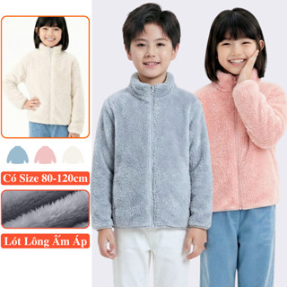  Áo Bông Lông Cừu Mùa Đông Trẻ Em Cho Bé Trai Bé Gái KooKoo Áo Khoác Mùa Đông Nỉ Bông Xù Ấm Áp Trẻ Em Cho Bé Trai Gái 
