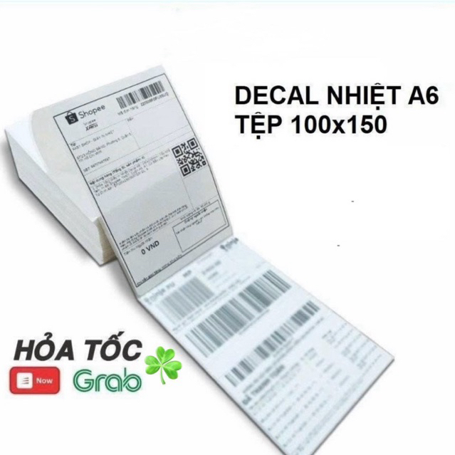 [HCM] Giấy in nhiệt A6 500 Tờ Xấp Tệp 100x150