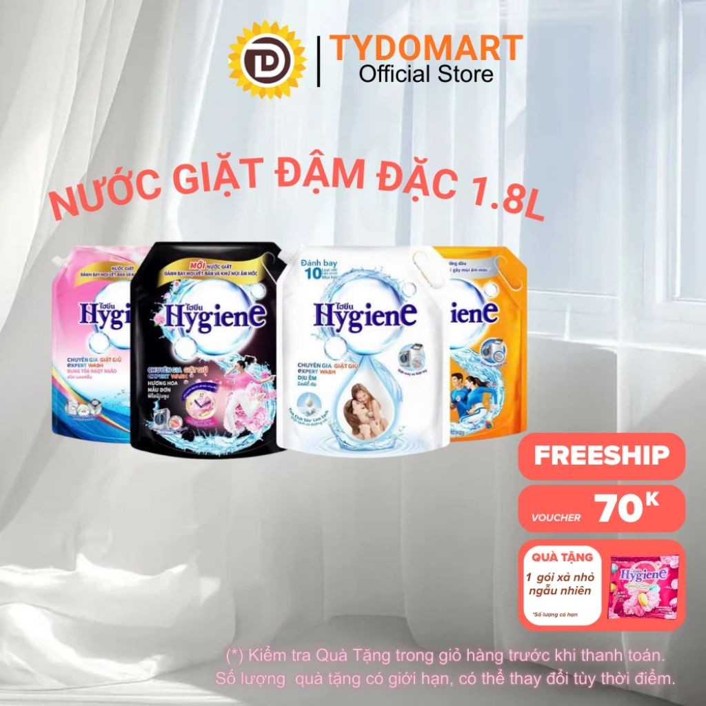 Nước Giặt Đậm Đặc Hygiene Thái Lan Túi 1800ml Làm Sạch và Loại Bỏ Mùi Khó Chịu