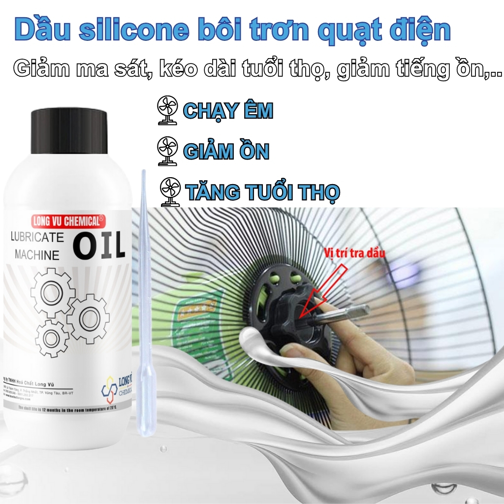 Dầu Bôi Trơn Quạt Điện, Dầu Silicone Bôi Trơn Máy Móc, Thiết Bị Chống Oxy Hóa, Chịu Nhiệt Cao -100ml