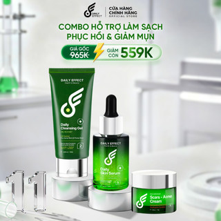   Combo Sữa Rửa Mặt + Serum HA B5 + Kem Chấm Mụn  - DAILY EFFECT   120ml + 30ml + 10g  hỗ trợ Làm sạch Chăm sóc da 