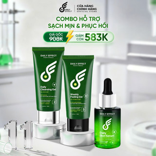  COMBO 3 SẢN PHẨM: SỮA RỬA MẶT TẨY TẾ BÀO CHẾT SERUM HA hỗ trợ Làm sạch sâu và Dưỡng ẩm Daily Effect 