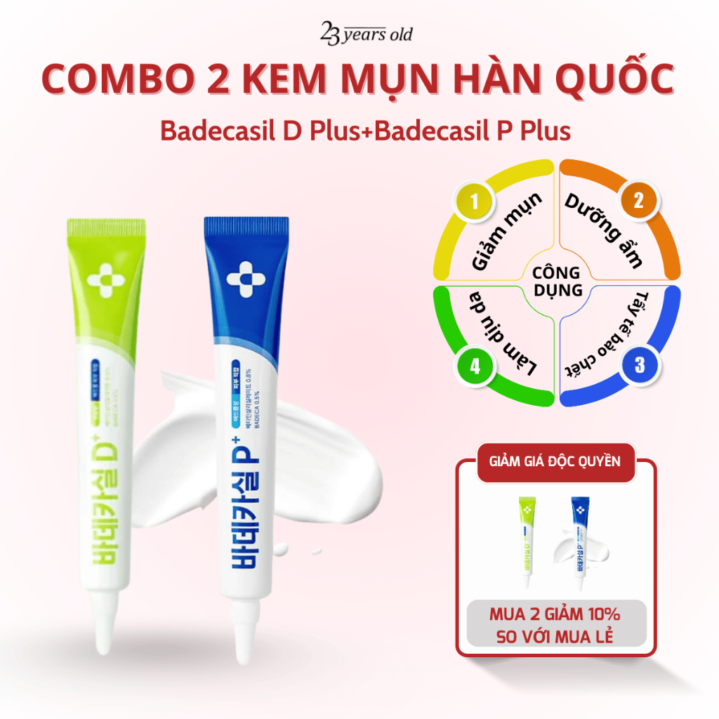 [MẪU CŨ- XẢ HÀNG] Combo 2 Kem Mụn 23 Years Old - Kem Giảm Mụn Hàn Quốc - Phù hợp với da dầu, da mụn,