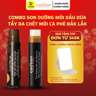  Combo Son Dưỡng Môi Dầu Dừa Bến Tre 5g Cocoon + Son Tẩy Da Chết Môi Cà phê Đắk Lắk 5g Cocoon- Dr Thêm 