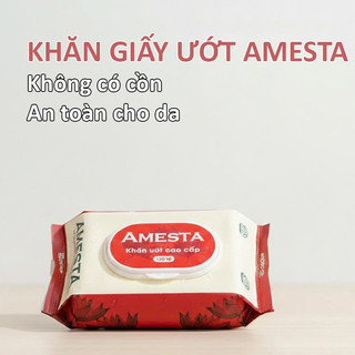 Free Ship - 1 Gói khăn ướt cao cấp Amesta 120 tờ hàng loại 1 không mùi an toàn