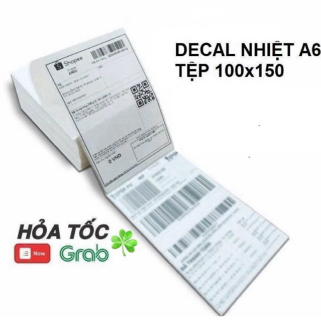 [ ComBo 5 Xấp ] Giấy in nhiệt Decal A6 500 Tờ 100x150