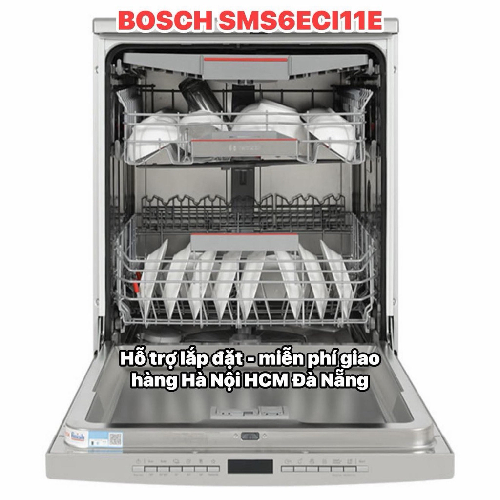 Máy rửa bát Bosch SMS6ECI11E/ SMS6ECI93E - Sấy Hé Cửa sấy khô - Series 6, BH 3 NĂM, nhập khẩu Đức