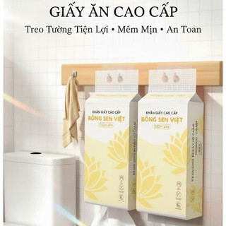  Thùng 10 bịch Khăn Giấy Rút Treo Tường Bông Sen Việt 1252 Tờ Tặng Kèm 4 Móc Treo Tường 